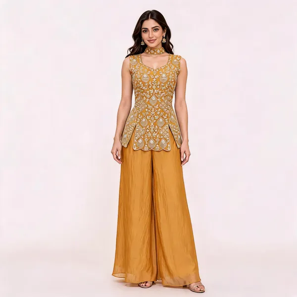 Mustard_N.C-Moss_Kurta_Set_For_Women