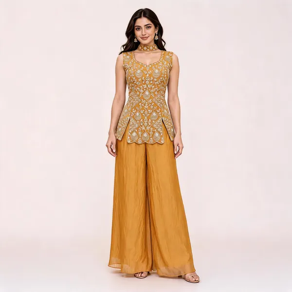 Mustard_N.C-Moss_Kurta_Set_For_Women