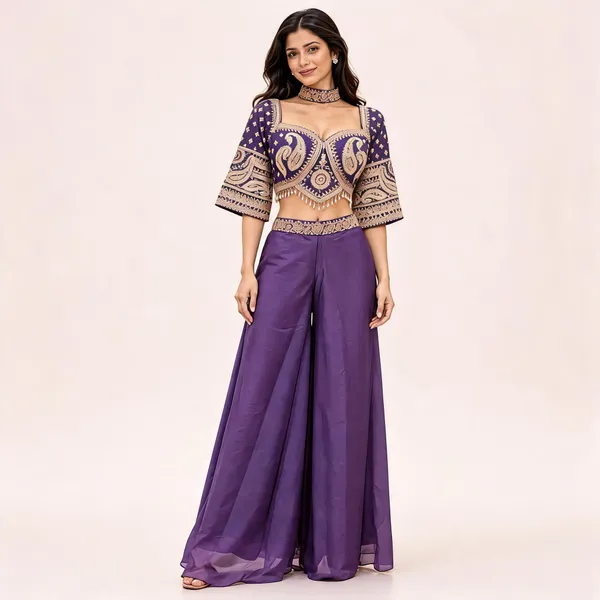 Purple_Star_Georgette_Palazzo_Set_For_Women