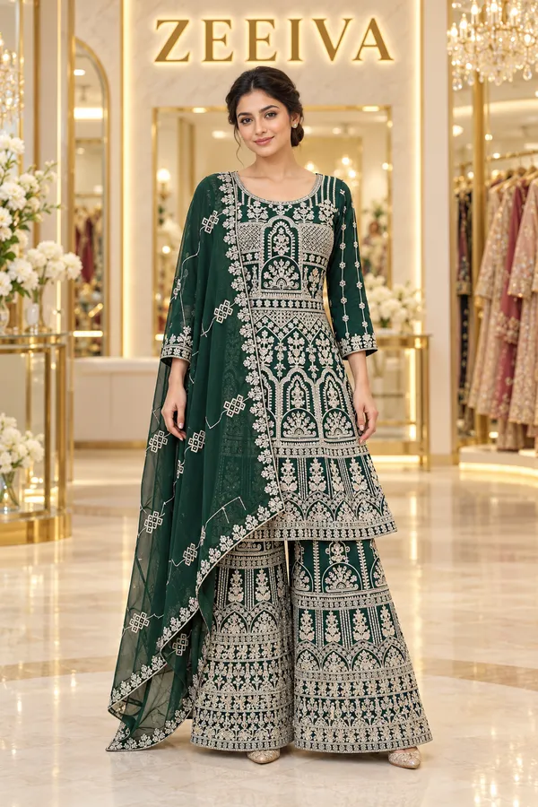Green_Embroidered_Anarkali_Palazzo_Set_For_Women