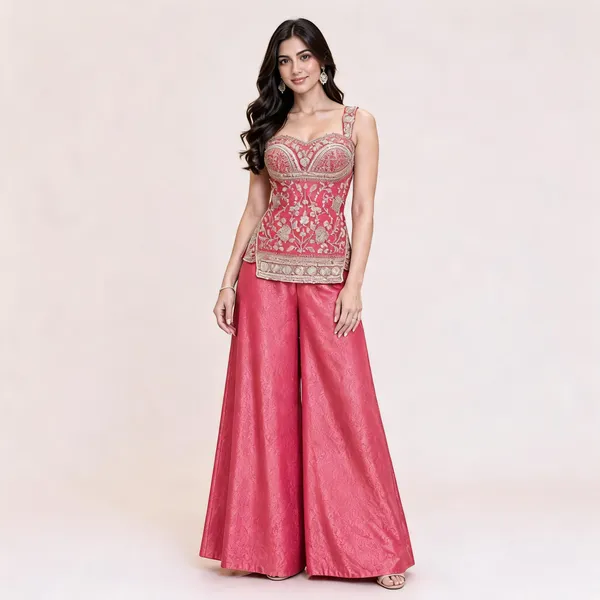 Pink_Fendi_Peplum_Palazzo_Set_For_Women