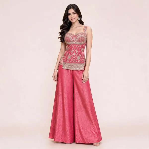 Pink_Fendi_Peplum_Palazzo_Set_For_Women
