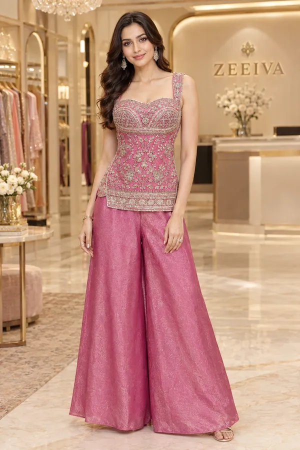 Pink_Embroidered_Flared_Suit_Set_for_Women