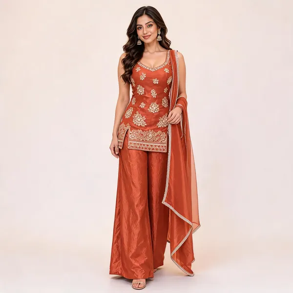 Rust_Fendi_Straight_Fit_Suit_Set_For_Women