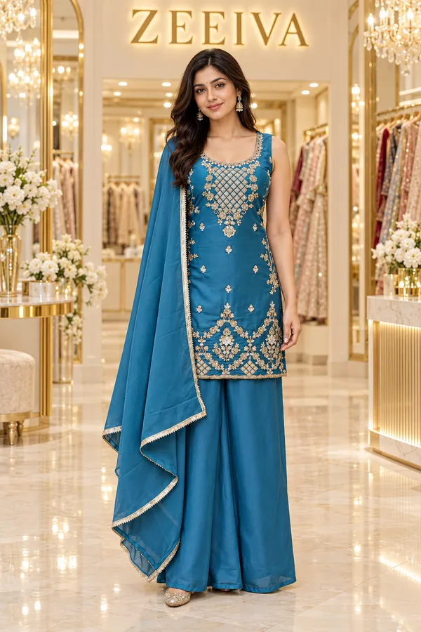 Blue_Embroidered_Straight_Kurta_Set_for_Women