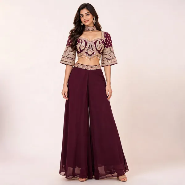 Maroon_Georgette_Palazzo_Set_For_Women