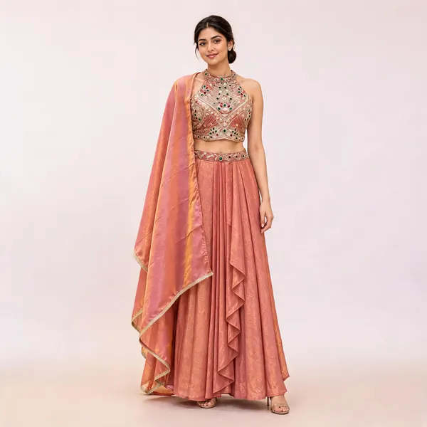 Peach_Fendi_Lehenga_Set_For_Women