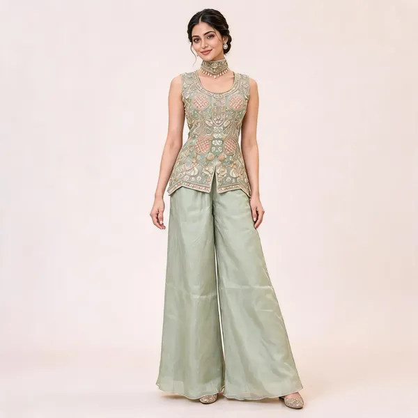 Sage_Green_Gabana_Palazzo_Suit_Set_For_Women