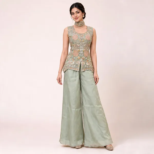 Sage_Green_Gabana_Palazzo_Suit_Set_For_Women