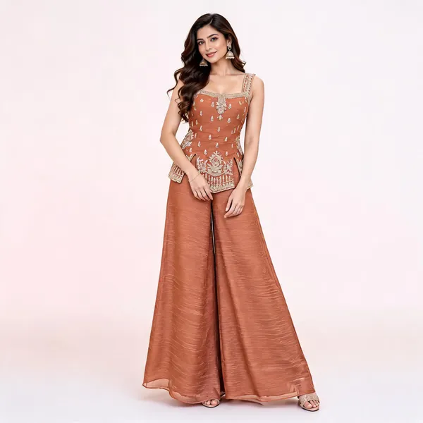 Brown_Salsa_Crush_Kurta_Palazzo_Set_For_Women