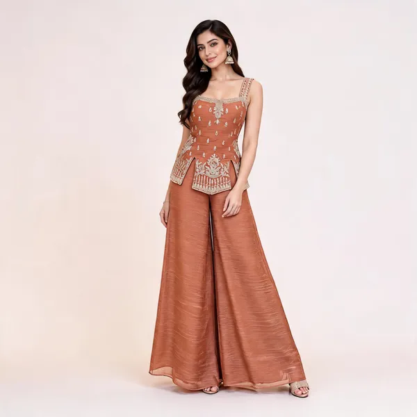 Brown_Salsa_Crush_Kurta_Palazzo_Set_For_Women