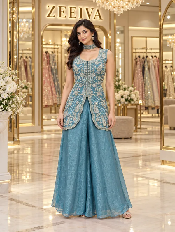 Blue_Embroidered_Sleeveless_Sharara_Set_for_Women