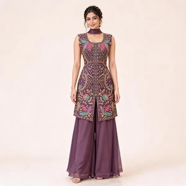 Purple_Star_Georgette_Kurta_Palazzo_Suit_Set_For_Women