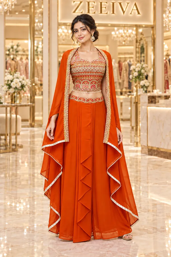 Orange_Embroidered_Flared_Three_Piece_Lehenga_Set_for_Women