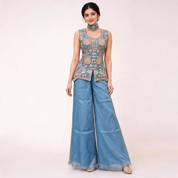 Blue_Gabana_Kurta_Palazzo_Set_For_Women