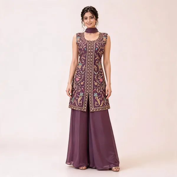 Purple_Star_Georgette_Kurta_Set_For_Women