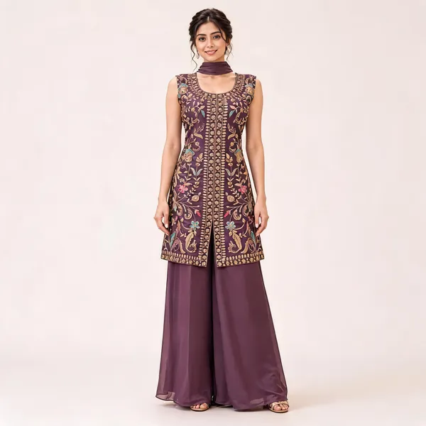 Purple_Star_Georgette_Kurta_Set_For_Women