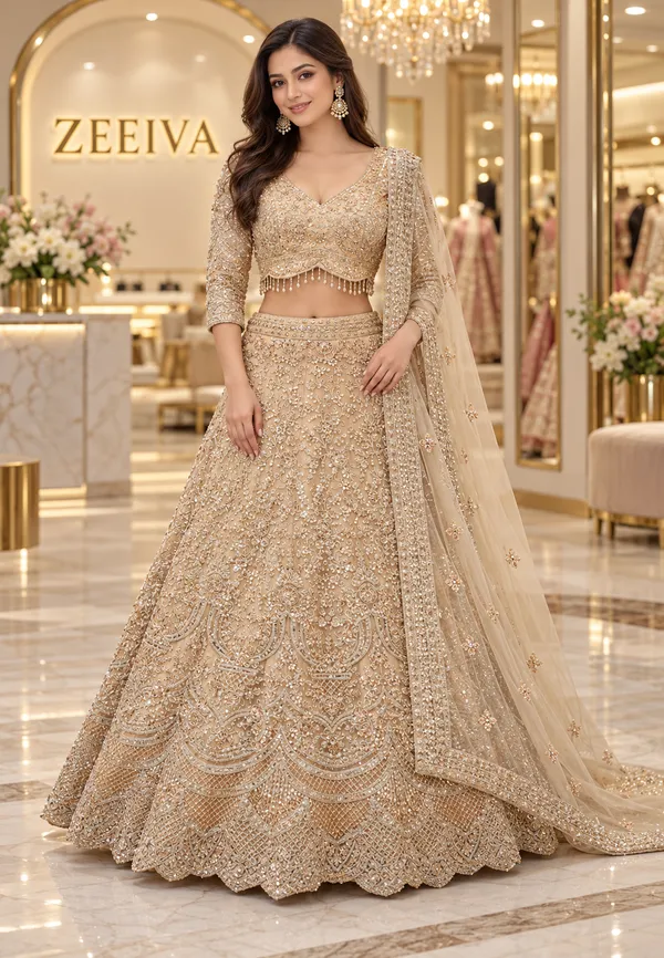 Champagne_Embroidered_Lehenga_Choli_Set_for_Women