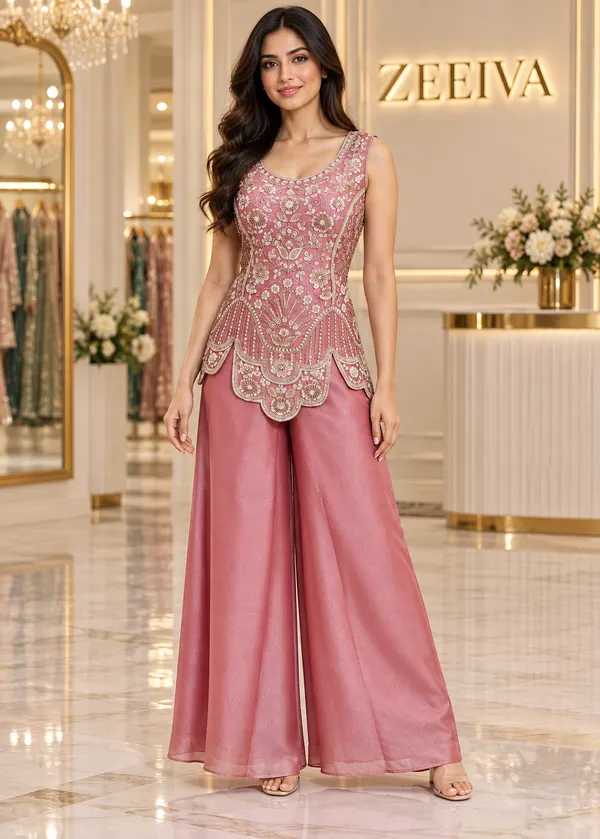 Pink_Embellished_Peplum_Kurta_Palazzo_Set_for_Women