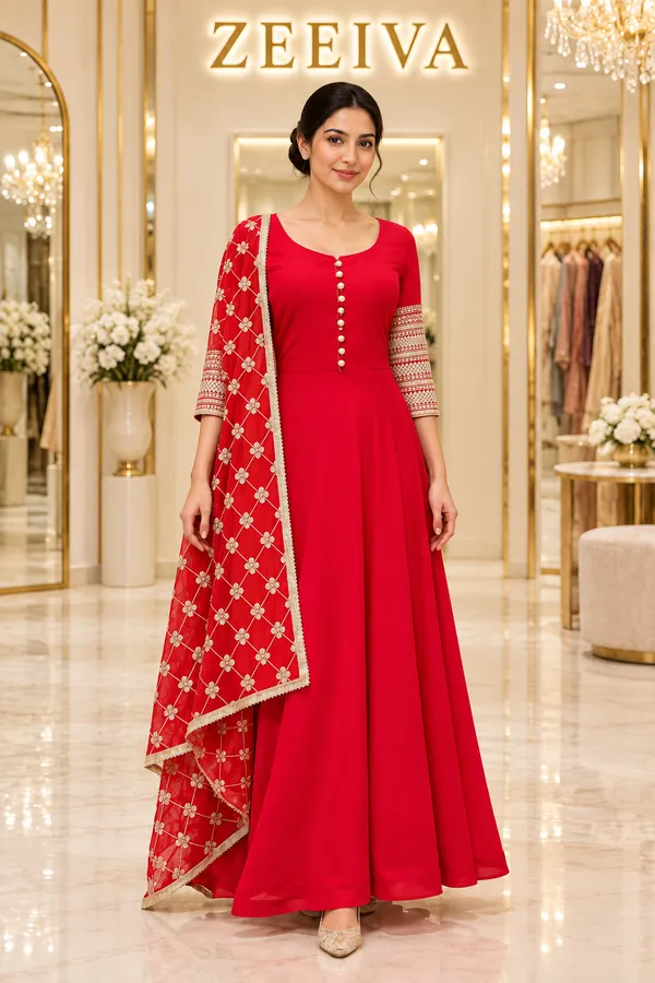 Red_Anarkali_Kurta_Set_With_Dupatta_for_Women
