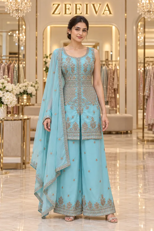 Aqua_Embroidered_Kurta_Palazzo_Set_For_Women