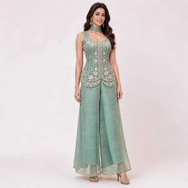 Mint_Green_Salsa_Crush_Peplum_Palazzo_Set_For_Women