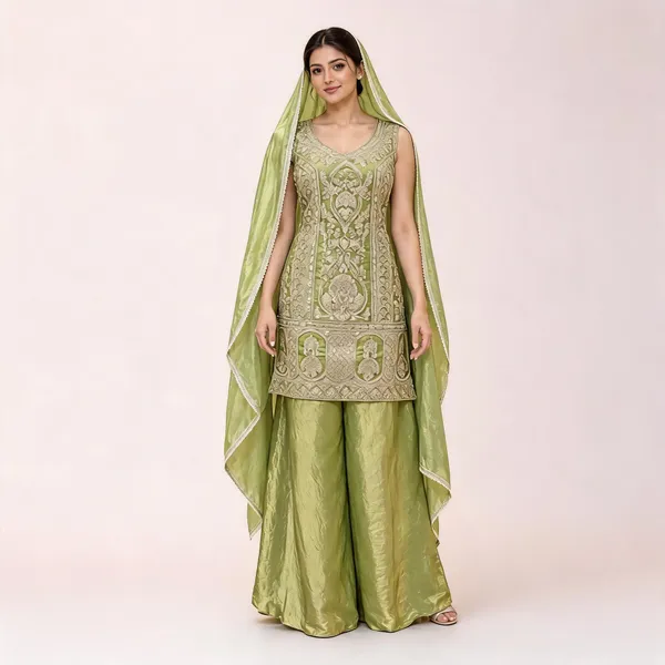 Green_Fendi_Kurta_Sharara_Set_For_Women