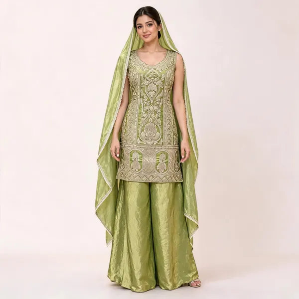 Green_Fendi_Kurta_Sharara_Set_For_Women