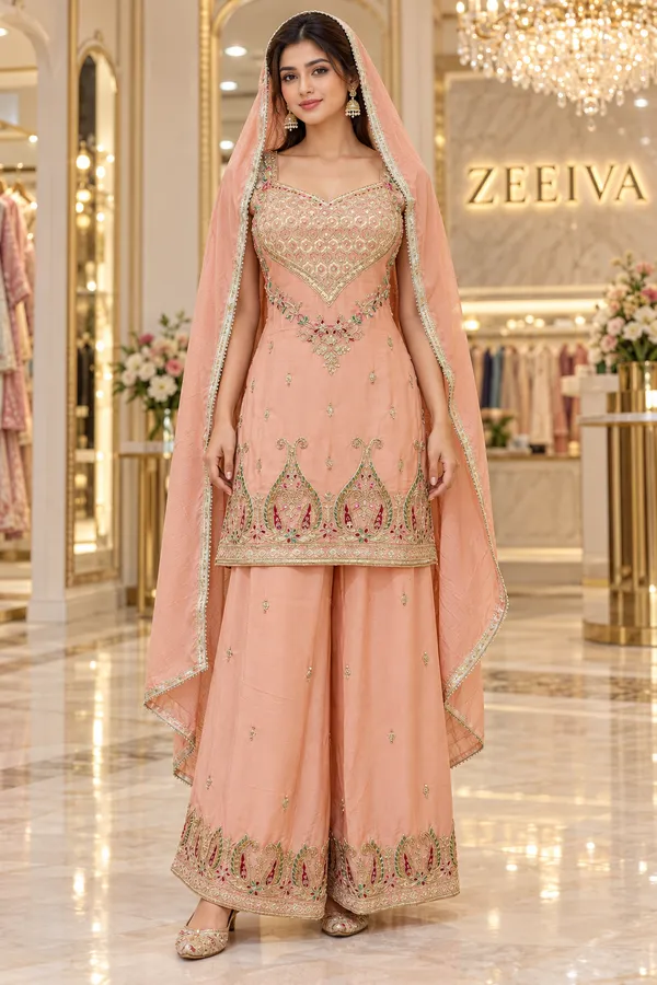 Peach_Embroidered_Salwar_Suit_Set_With_Dupatta_For_Women