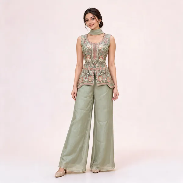 Sage_Green_Gabana_Kurta_Set_For_Women