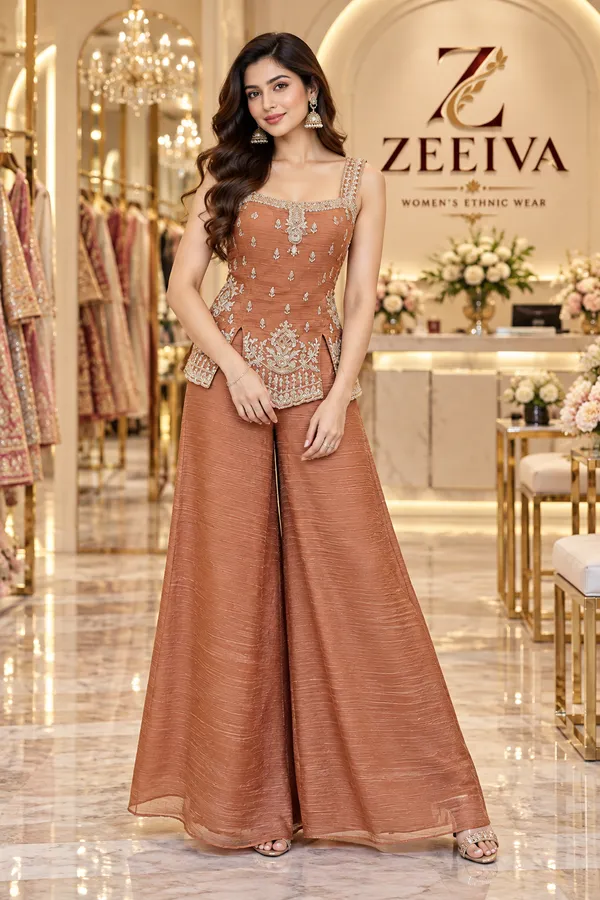 Brown_Embellished_Kurta_Palazzo_Set_for_Women