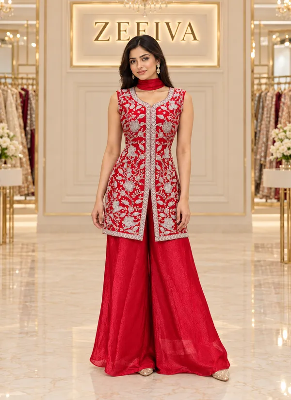 Red_Embroidered_Kurta_Sharara_Set_for_Women