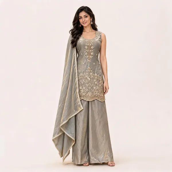 Grey_Fendi_Kurta_Palazzo_Set_With_Dupatta_For_Women