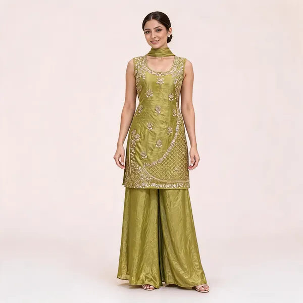 Olive_Fendi_Straight_Kurta_Set_For_Women