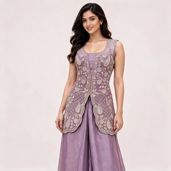 Lavender_Fendi_Jacket_Style_Ethnic_Set_For_Women