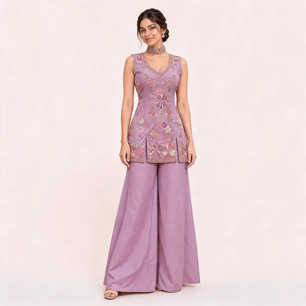 Lavender_Fendi_Kurta_Palazzo_Set_For_Women