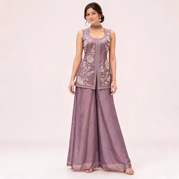 Lavender_Fendi_Kurta_Palazzo_Set_For_Women