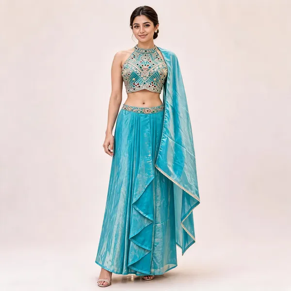 Turquoise_Fendi_Lehenga_Choli_Set_For_Women