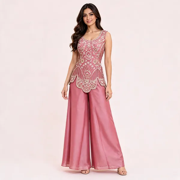 Pink_Gabana_Kurta_Palazzo_Set_For_Women