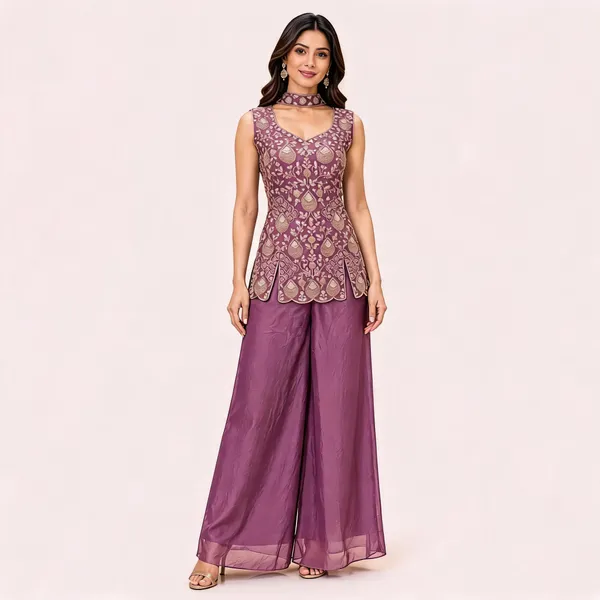 Purple_N.C-Moss_Kurta_Palazzo_Set_For_Women
