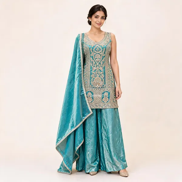 Turquoise_Fendi_Sharara_Suit_Set_For_Women