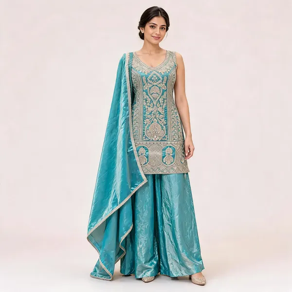 Turquoise_Fendi_Sharara_Suit_Set_For_Women