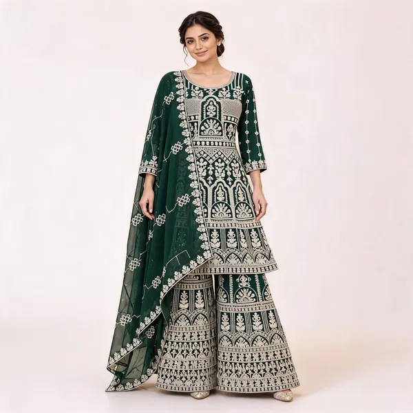 Green_Georgette_Anarkali_Palazzo_Set_For_Women