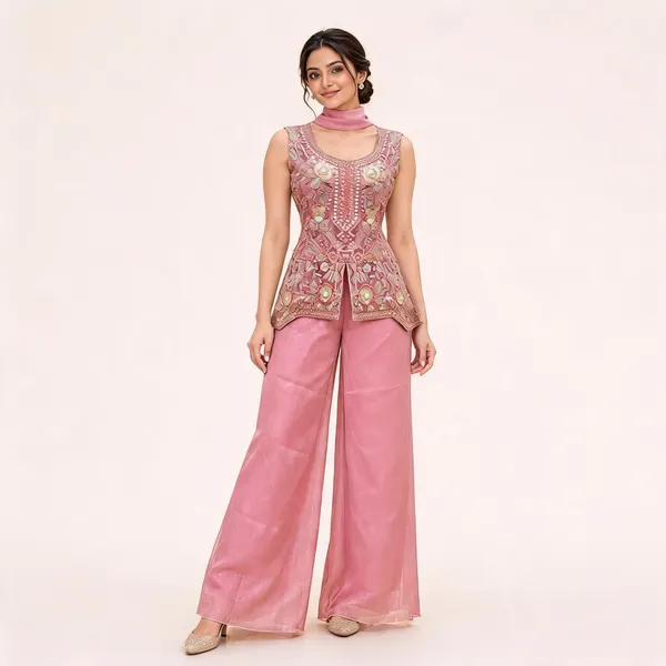 Pink_Gabana_Kurta_Set_For_Women