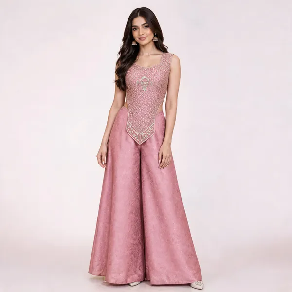 Pink_Gabana_Flared_Ethnic_Set_For_Women
