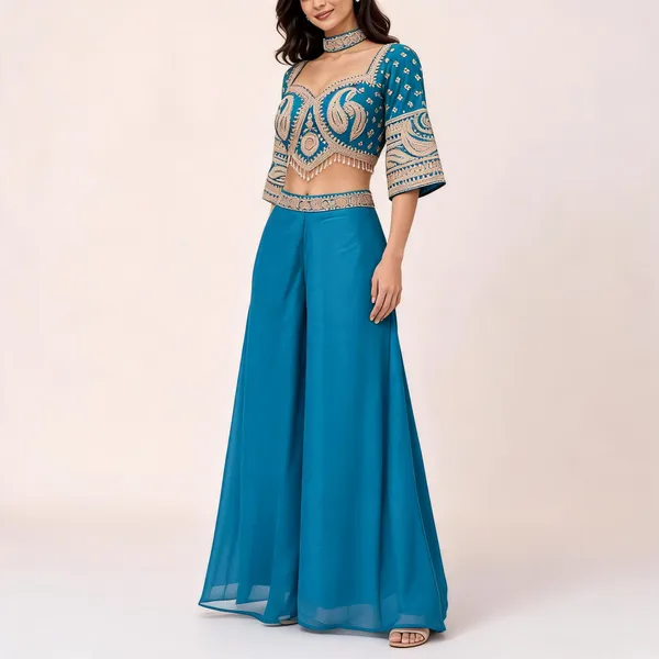 Blue_Star_Georgette_Crop_Top_Palazzo_Set_For_Women