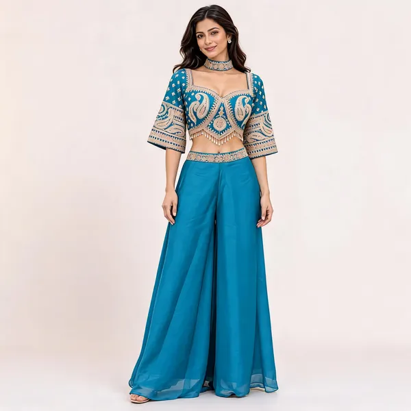 Blue_Star_Georgette_Crop_Top_Palazzo_Set_For_Women