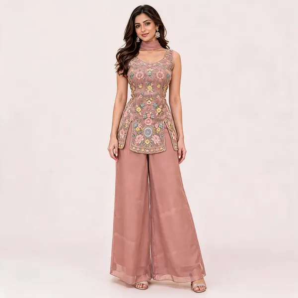 Pink_Gabana_Kurta_Palazzo_Set_For_Women
