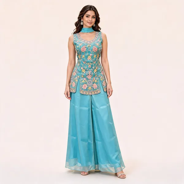 Blue_Gabana_Kurta_Palazzo_Set_For_Women