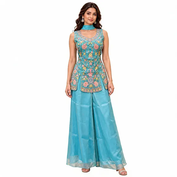 Blue_Gabana_Kurta_Palazzo_Set_For_Women